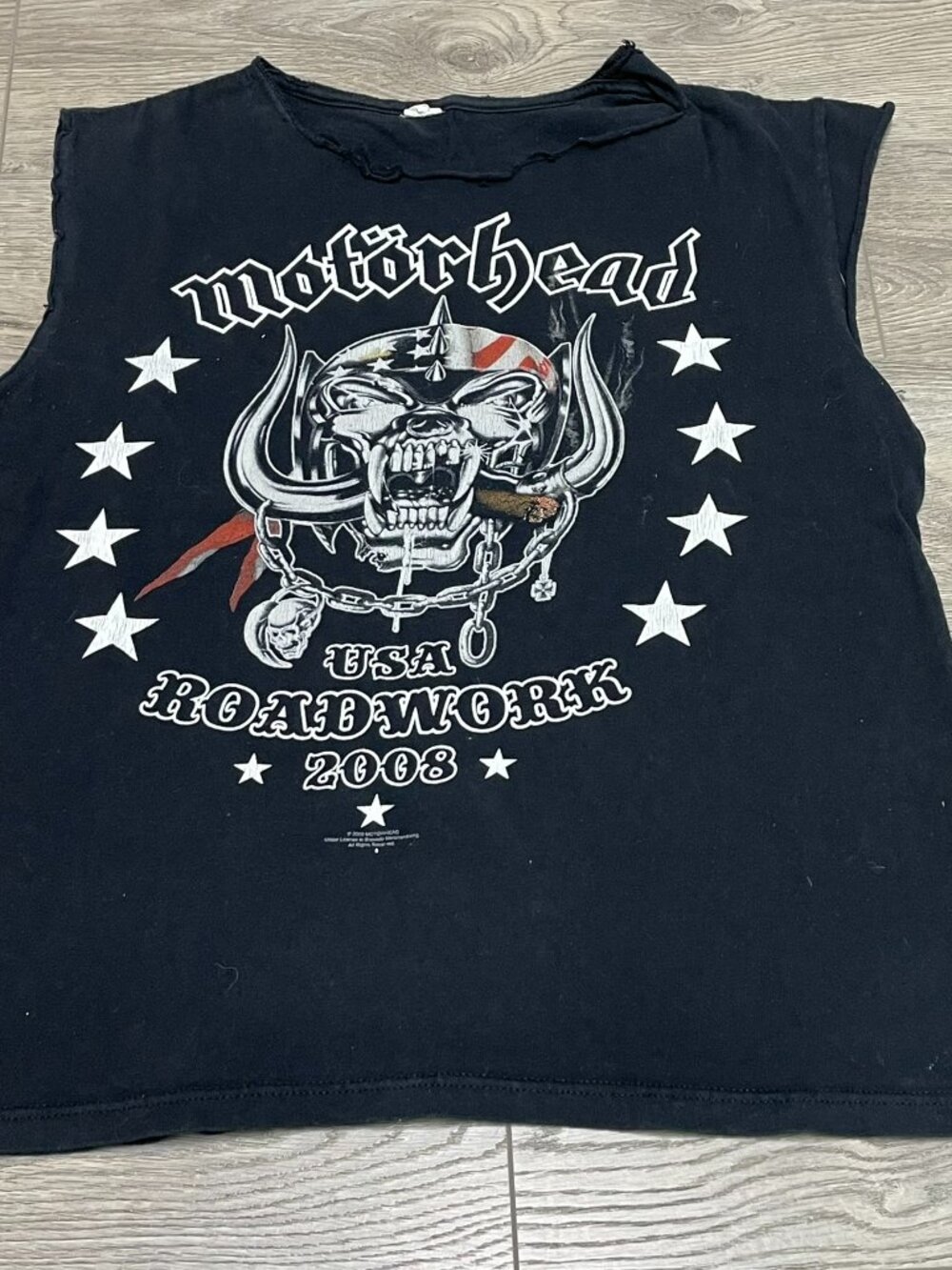 Vintage‎ Motörhead USA Roadwork 2008 Tour Vest Metal Rock Band Cutoff T-Shirt